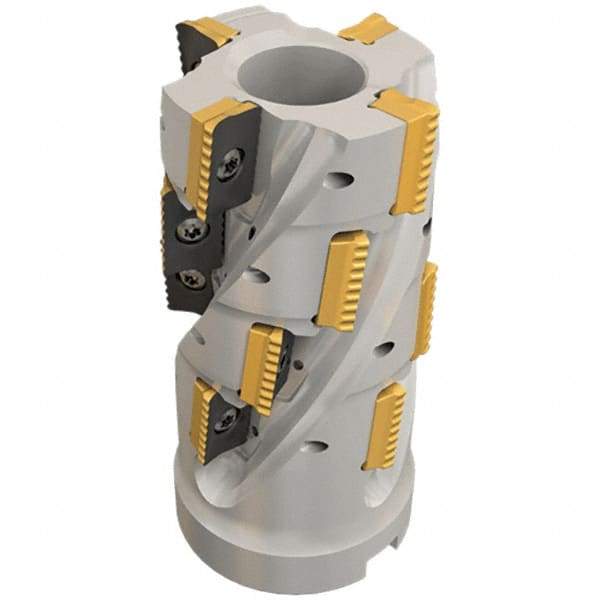 Iscar - 24 Inserts, 3" Cut Diam, 1-1/4" Arbor Diam, 2.8" Max Depth of Cut, Indexable Square-Shoulder Face Mill - 0° Lead Angle, 3.94" High, P290 AC.T 1806.. Insert Compatibility, Through Coolant, Series MillShred - Apex Tool & Supply