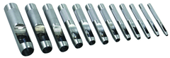 12 Piece - 1/8; 5/32; 3/16; 7/32; 1/4; 5/16; 3/8; 7/16; 1/2; 9/16; 5/8; 3/4" - Pouch - Hollow Punch Set - Apex Tool & Supply