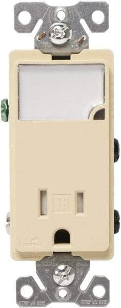 Cooper Wiring Devices - 2 Pole, 125 VAC, 15 Amp, 1 Outlet, Flush Mounted, Self Grounding, Tamper Resistant Combination Outlet with Night Light - 5-15R Configuration, Back Side Wiring, Thermoplastic Material, cULus Listed Standard - Apex Tool & Supply