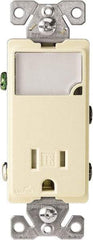 Cooper Wiring Devices - 2 Pole, 125 VAC, 15 Amp, 1 Outlet, Flush Mounted, Self Grounding, Tamper Resistant Combination Outlet with Night Light - 5-15R Configuration, Back Side Wiring, Thermoplastic Material, cULus Listed Standard - Apex Tool & Supply