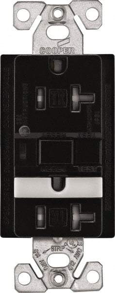 Cooper Wiring Devices - 1 Phase, 5-20R NEMA, 125 VAC, 20 Amp, Self Grounding, GFCI Receptacle - 2 Pole, Back and Side Wiring, Tamper Resistant, Thermoplastic Commercial, Specification Grade - Apex Tool & Supply