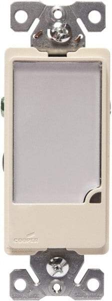 Cooper Wiring Devices - 1 Pole, 120 VAC, 15 Amp, Flush Mounted, Combination Night Light - NonNEMA Configuration, Back Side Wiring, Thermoplastic Material, cULus Listed, NOM 426 Standard - Apex Tool & Supply