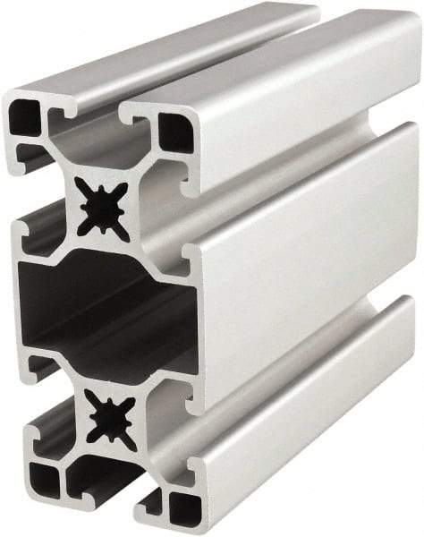 80/20 Inc. - 6 Meters Long x 40 mm Wide x 80 mm Deep, T-Slotted Aluminum Extrusion - Clear Anodized Finish - Apex Tool & Supply