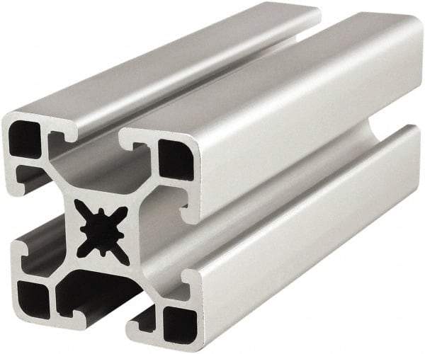 80/20 Inc. - 6 Meters Long x 40 mm Wide x 40 mm Deep, T-Slotted Aluminum Extrusion - Clear Anodized Finish - Apex Tool & Supply