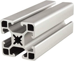 80/20 Inc. - 4 Meters Long x 40 mm Wide x 40 mm Deep, T-Slotted Aluminum Extrusion - Clear Anodized Finish - Apex Tool & Supply