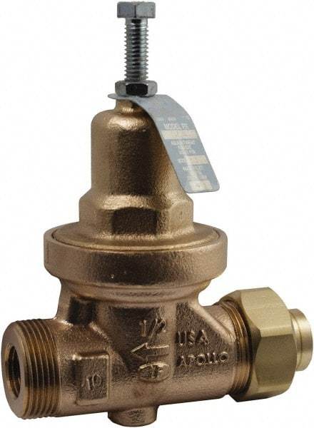 Conbraco - 250 Max psi Direct Pressure Reducing Valve - 1-1/4" Female NPT Connection, 8.88" High x 6-1/2" Wide, 25 to 75 psi Reduced Pressure Range - Apex Tool & Supply