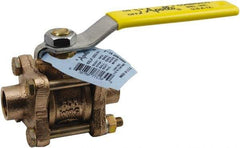 Conbraco - 1-1/4" Pipe, Full Port, Lead Free Bronze Full Port Ball Valve - 3 Piece, Female NPT Ends, Lever Handle, 600 WOG, 150 WSP - Apex Tool & Supply