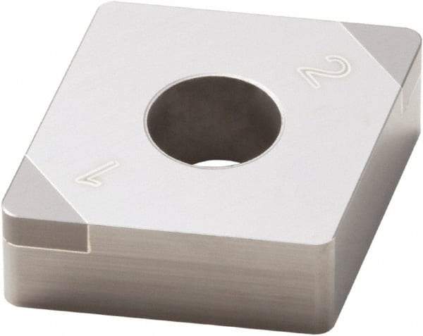 Seco - CNGA432 L1-B Grade CBN200 PCBN Turning Insert - Uncoated, 80° Diamond, 1/2" Inscr Circle, 3/16" Thick, 1/32" Corner Radius - Apex Tool & Supply