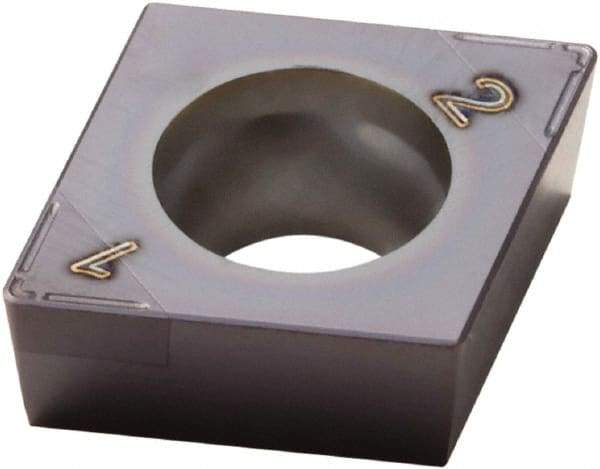 Seco - CCGT32.51 Grade CBN060K PCBN Turning Insert - TiSiAlN Finish, 80° Diamond, 3/8" Inscr Circle, 5/32" Thick, 1/64" Corner Radius - Apex Tool & Supply