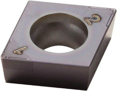 Seco - CCGT32.51 Grade CBN060K PCBN Turning Insert - TiSiAlN Finish, 80° Diamond, 3/8" Inscr Circle, 5/32" Thick, 1/64" Corner Radius - Apex Tool & Supply