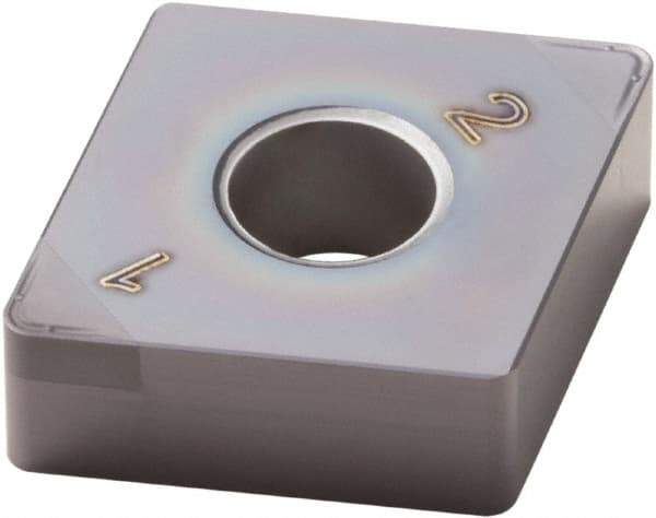 Seco - CNGM432 Grade CBN060K PCBN Turning Insert - TiSiAlN Finish, 80° Diamond, 1/2" Inscr Circle, 3/16" Thick, 1/32" Corner Radius - Apex Tool & Supply