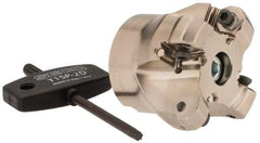 Seco - 1.57" Cut Diam, 1/2" Arbor Hole, 0.118" Max Depth of Cut, 40° Indexable Chamfer & Angle Face Mill - 4 Inserts, ON.U 05 Insert, Right Hand Cut, 4 Flutes, Through Coolant, Series Double Octo 05 - Apex Tool & Supply