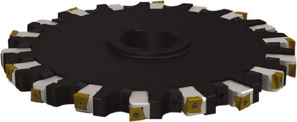 Seco - Arbor Hole Connection, 1.0236" Cutting Width, 3.4764" Depth of Cut, 250mm Cutter Diam, 1.9685" Hole Diam, 7 Tooth Indexable Slotting Cutter - 335.25 Toolholder, L/XNHQ 1407 Insert - Apex Tool & Supply