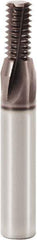 Seco - M5x0.80 Metric Coarse, 0.156" Cutting Diam, 4 Flute, Solid Carbide Helical Flute Thread Mill - Internal Thread, 0.283" LOC, 1.85" OAL, 6mm Shank Diam - Apex Tool & Supply