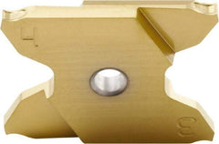 Seco - 2503005X4GK MC Grade CP600, 0.039" Cutting Width Carbide Grooving Insert - 0.169" Max Depth of Cut, Neutral, 0.002" Corner Radius, TiAlN/TiN Finish - Apex Tool & Supply