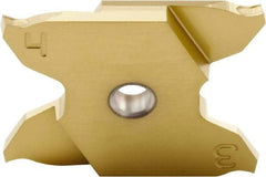 Seco - 2503015X4GK MC Grade CP600, 0.118" Cutting Width Carbide Grooving Insert - 0.256" Max Depth of Cut, Left Hand, 0.006" Corner Radius, TiAlN/TiN Finish - Apex Tool & Supply