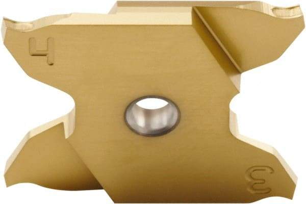 Seco - 2503005X4GK MC Grade CP600, 0.039" Cutting Width Carbide Grooving Insert - 0.169" Max Depth of Cut, Left Hand, 0.002" Corner Radius, TiAlN/TiN Finish - Apex Tool & Supply