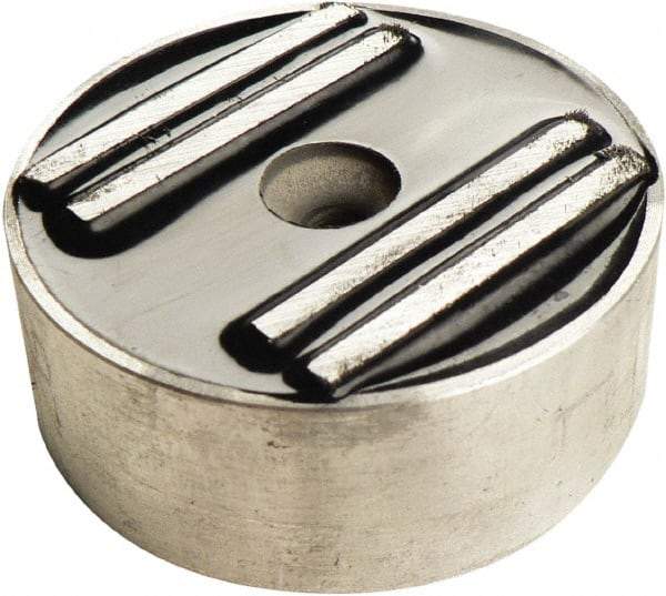 Mag-Mate - 2" Wide x 1/2" Thick, Center Mount Neodymium Rare Earth Fixture Magnet - 45 Lb Average Holding Capacity, 90 Lb Max Holding Capacity, Aluminum Housing - Apex Tool & Supply