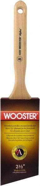 Wooster Brush - 2-1/2" Angled Synthetic Sash Brush - 2-15/16" Bristle Length, 7-7/8" Maple Fluted Handle - Apex Tool & Supply