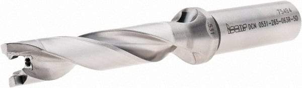 Iscar - 17/32" to 35/64" Diam, 5xD, 2.65" Max Depth, 5/8" Shank Diam, 5.24" OAL, Replaceable-Tip Drill - FCP, ICK, ICK-2M, ICM, ICP, iCP-2M Insert, 65980831 Toolholder, Series SumoCham - Apex Tool & Supply