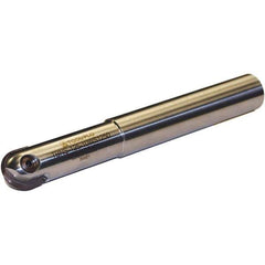 Tool-Flo - 1" Cut Diam, 1" Shank Diam, 7-1/2" OAL, Indexable Ball Nose End Mill - 2-3/4" Head Length, Straight Shank, TBN Toolholder, TBNR 1000, TBRR 1000 Insert - Apex Tool & Supply