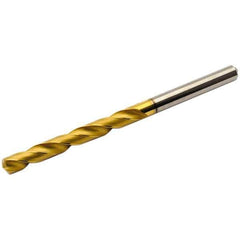 Seco - 0.4134" 140° Solid Carbide Jobber Drill - Multilayer TiAlN Finish, Right Hand Cut, Spiral Flute, Straight Shank, 4.646" OAL, Standard Point - Apex Tool & Supply