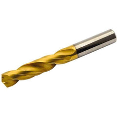 Seco - 0.4728" 140° Solid Carbide Jobber Drill - Multilayer TiAlN Finish, Right Hand Cut, Spiral Flute, Straight Shank, 4.646" OAL, Standard Point - Apex Tool & Supply