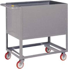 Little Giant - 1,200 Lb Capacity, 4-Sided Steel Raised Platform Box Truck - 53-1/2" Long x 24" Wide x 40" High, 5" Diam Polyurethane Wheels - Apex Tool & Supply