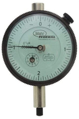 Mahr - 0.5mm Range, 0-10-0 Dial Reading, 0.002" Graduation Dial Drop Indicator - 45mm Dial, 0.2mm Range per Revolution, 0.004mm Accuracy, Revolution Counter - Apex Tool & Supply
