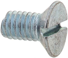 Value Collection - M2.5x0.45, 5mm OAL Slotted Drive Machine Screw - Flat Head, Grade 4.8 Steel, Zinc-Plated Finish, Without Washer - Apex Tool & Supply