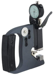 Mahr - 1 to 2 Inch, Forged Steel Frame, Snap Gage - 0.61 Inch Reference Anvil Diameter, 0.0001 Inch Graduation, Tungsten Carbide Anvil, Dial Display - Apex Tool & Supply