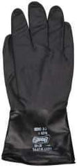 SHOWA - Size 2XL (11), 14" Long, 14 mil Thick, Butyl Chemical Resistant Gloves - Textured Finish, Rolled Cuff, ANSI Abrasion Level 0, ANSI Cut Level 0, ANSI Puncture Level 0, Black - Apex Tool & Supply