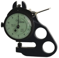 Mahr - 0 to 1/2 Inch Measurement, 0.001 Inch Graduation, 2 Inch Throat Depth, Dial Thickness Gage - 1/4 Inch Dial Diameter - Apex Tool & Supply
