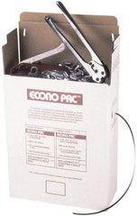 Value Collection - 7,200 Inch Long x 1/2 Inch Wide x 0.025 Inch Thick, Heavy Duty Polypropylene Strapping Kit - 500 Lbs Tensile Strength, Contains Self Dispensing Box, Polypropylene Strapping, 1,000 Seals, Tensioner Tool and Crimper Tool - Apex Tool & Supply