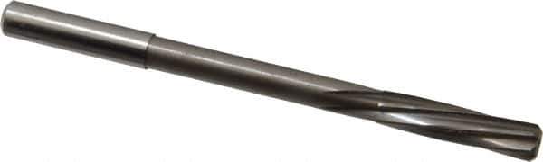 Magafor - 7.94mm Solid Carbide 6 Flute Chucking Reamer - Spiral Flute, 0.315" Straight Shank, 1-19/64" Flute Length, 4-5/8" OAL - Apex Tool & Supply