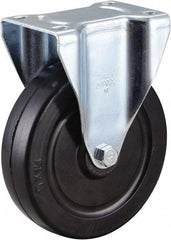 Value Collection - 5" Diam x 1-1/4" Wide x 6-15/32" OAH Top Plate Mount Rigid Caster - Soft Rubber, 200 Lb Capacity, Self-Lubricating Bearing, 2-7/8 x 3-5/8" Plate - Apex Tool & Supply