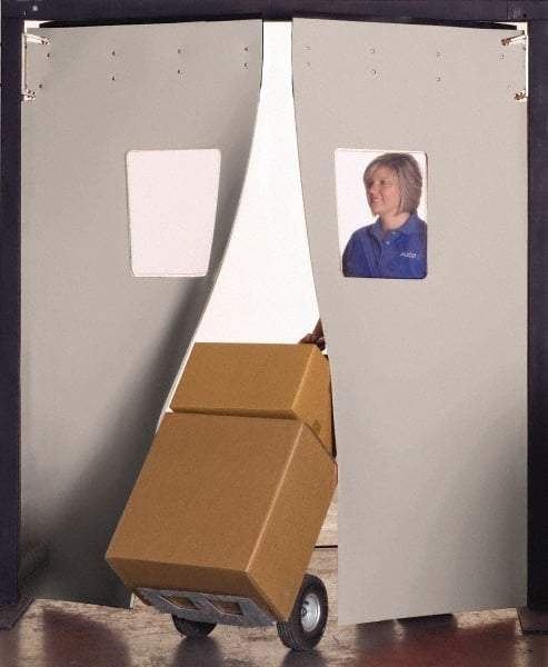 Aleco - 8' Door Width x 8' Door Height 3-Ply Fabrication Double Impact Door - Gray - Apex Tool & Supply