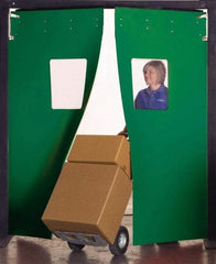 Aleco - 6' Door Width x 8' Door Height 3-Ply Fabrication Double Impact Door - Green - Apex Tool & Supply