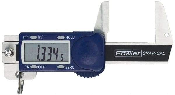 Fowler - 0 to 32mm Range, 0.01mm Resolution, Electronic Caliper - Stainless Steel with 0.9" Stainless Steel Jaws, 0.02mm Accuracy - Apex Tool & Supply