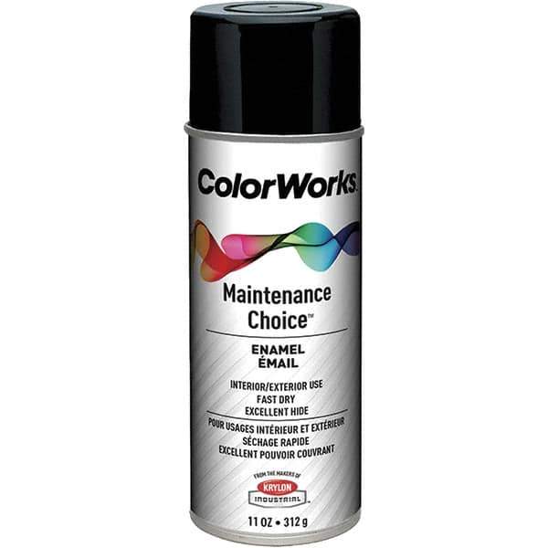 Krylon - Black, Gloss, Enamel Spray Paint - 15 to 18 Sq Ft per Can, 16 oz Container, Use on General Industrial Maintenance & Touch-up Work - Apex Tool & Supply