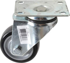 Fairbanks - 3" Diam x 1-1/4" Wide x 4-3/4" OAH Top Plate Mount Swivel Caster - Polyurethane, 150 Lb Capacity, Ball Bearing, 2-7/8 x 3-5/8" Plate - Apex Tool & Supply