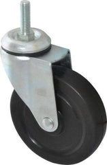 Value Collection - 5" Diam x 1-1/4" Wide x 6-15/32" OAH Stem Mount Swivel Caster - Soft Rubber, 200 Lb Capacity, Self-Lubricating Bearing, 1/2-13 x 1-1/2" Threaded Stem - Apex Tool & Supply