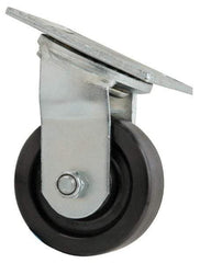 Value Collection - 4" Diam x 1-1/2" Wide x 5-5/8" OAH Top Plate Mount Swivel Caster - Phenolic, 600 Lb Capacity, Roller Bearing, 4 x 4-1/2" Plate - Apex Tool & Supply
