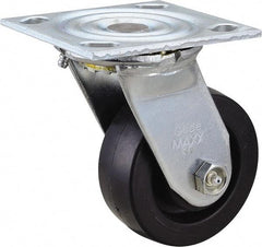 Value Collection - 4" Diam x 1-1/2" Wide x 5-5/8" OAH Top Plate Mount Swivel Caster - Polyolefin, 420 Lb Capacity, Delrin Bearing, 4 x 4-1/2" Plate - Apex Tool & Supply