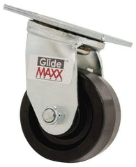 Value Collection - 4" Diam x 2" Wide x 5-5/8" OAH Top Plate Mount Swivel Caster - Phenolic, 800 Lb Capacity, Roller Bearing, 4 x 4-1/2" Plate - Apex Tool & Supply