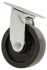 Value Collection - 6" Diam x 2" Wide x 7-1/2" OAH Top Plate Mount Swivel Caster - Polyolefin, 800 Lb Capacity, Roller Bearing, 4 x 4-1/2" Plate - Apex Tool & Supply