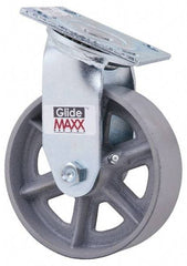 Value Collection - 6" Diam x 2" Wide x 7-1/2" OAH Top Plate Mount Swivel Caster - Semi-Steel, 1,200 Lb Capacity, Roller Bearing, 4 x 4-1/2" Plate - Apex Tool & Supply