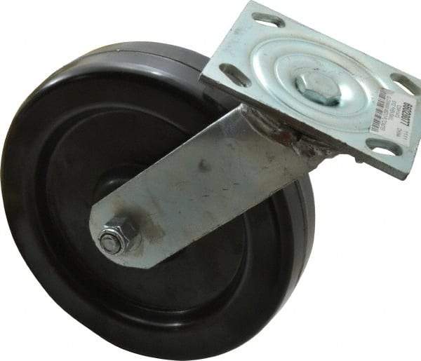 Value Collection - 8" Diam x 2" Wide x 9-1/2" OAH Top Plate Mount Swivel Caster - Phenolic, 1,200 Lb Capacity, Roller Bearing, 4 x 4-1/2" Plate - Apex Tool & Supply