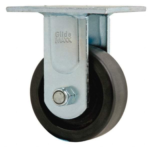 Value Collection - 4" Diam x 1-1/2" Wide x 5-5/8" OAH Top Plate Mount Rigid Caster - Phenolic, 600 Lb Capacity, Roller Bearing, 4 x 4-1/2" Plate - Apex Tool & Supply