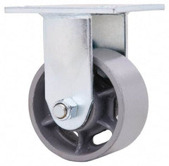 Value Collection - 4" Diam x 2" Wide x 5-5/8" OAH Top Plate Mount Rigid Caster - Semi-Steel, 700 Lb Capacity, Roller Bearing, 4 x 4-1/2" Plate - Apex Tool & Supply